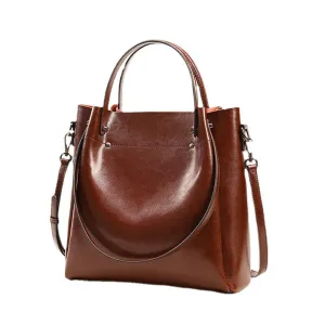 Wax Oil Leather Single Shoulder Bag for Women Crossbody Elegant Handbag, Birthday Gift for Her
