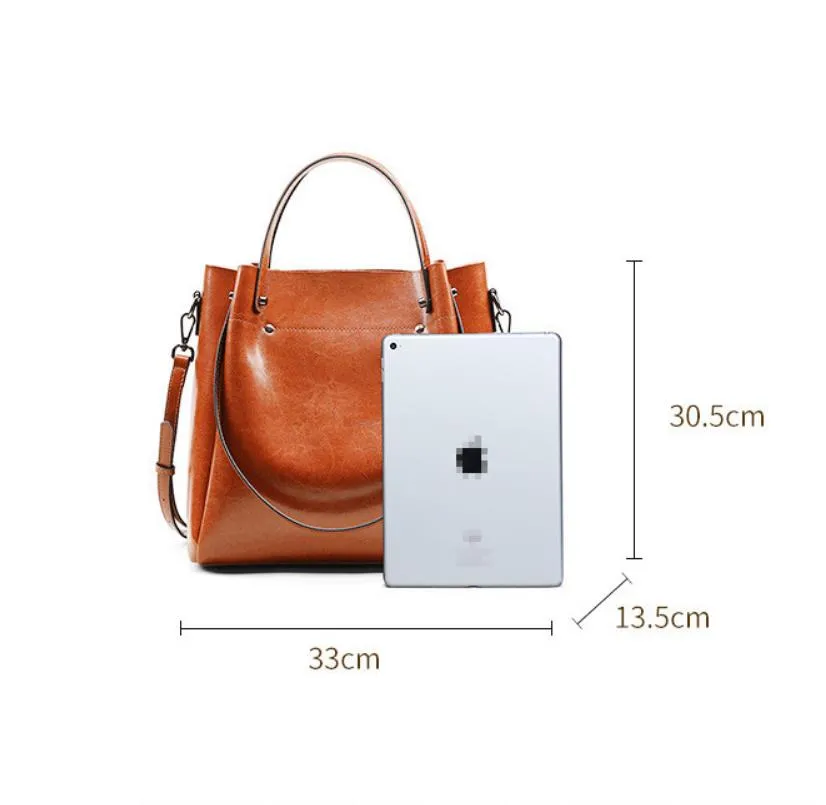 Wax Oil Leather Single Shoulder Bag for Women Crossbody Elegant Handbag, Birthday Gift for Her