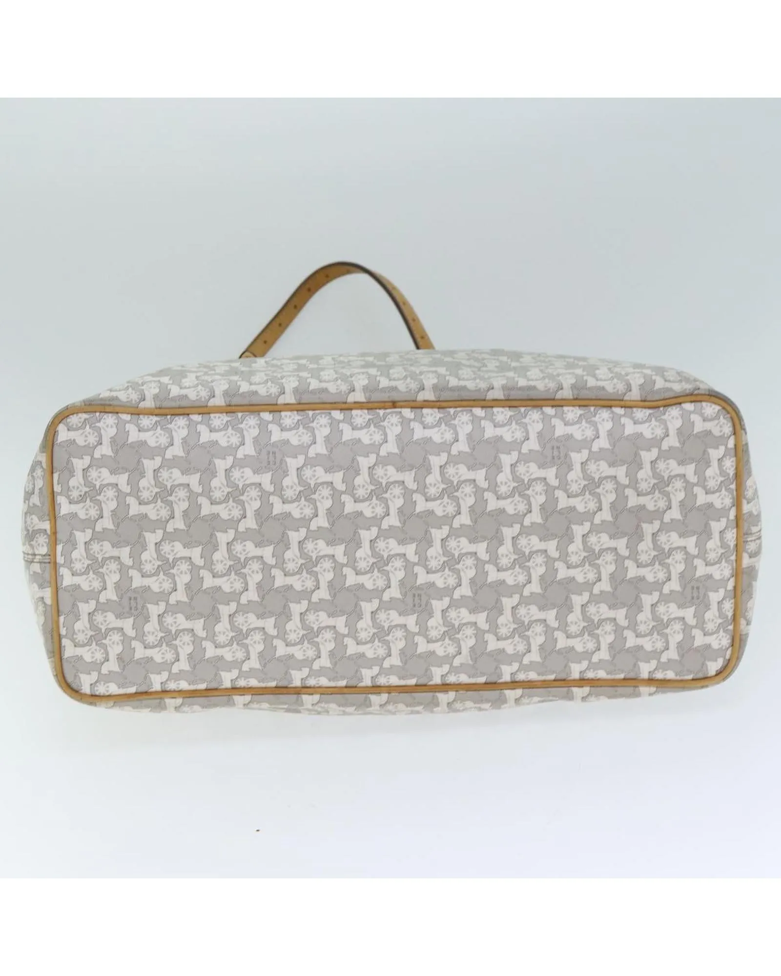 White PVC Leather Tote Bag with Sulky Style by Celine