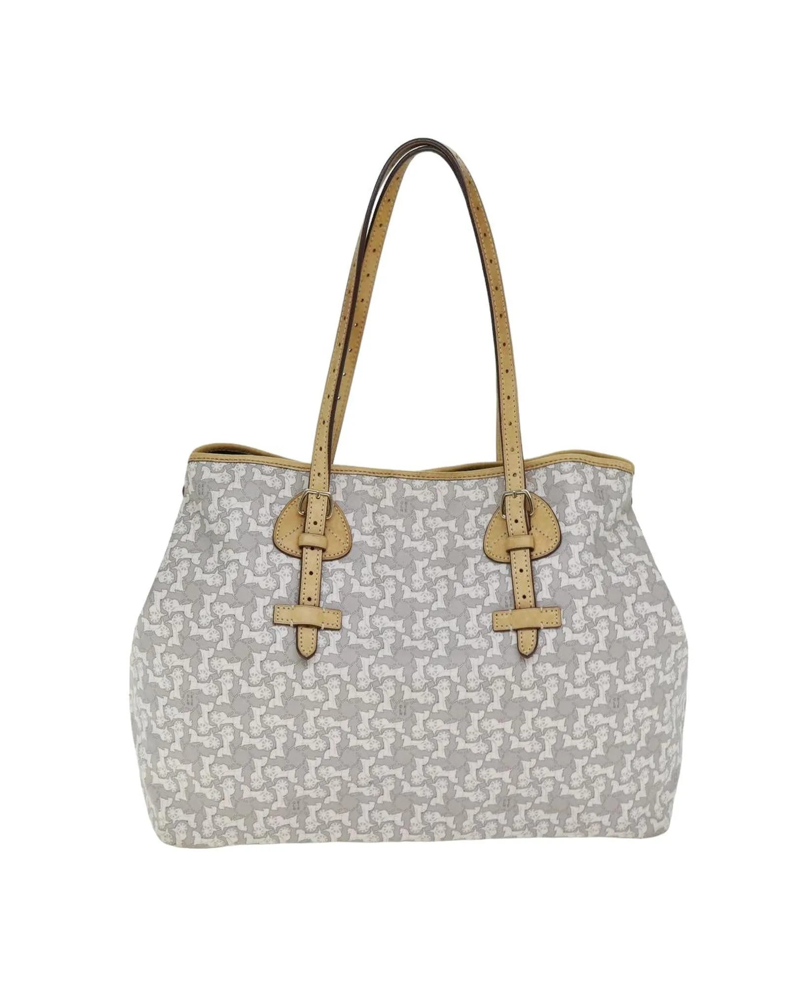 White PVC Leather Tote Bag with Sulky Style by Celine