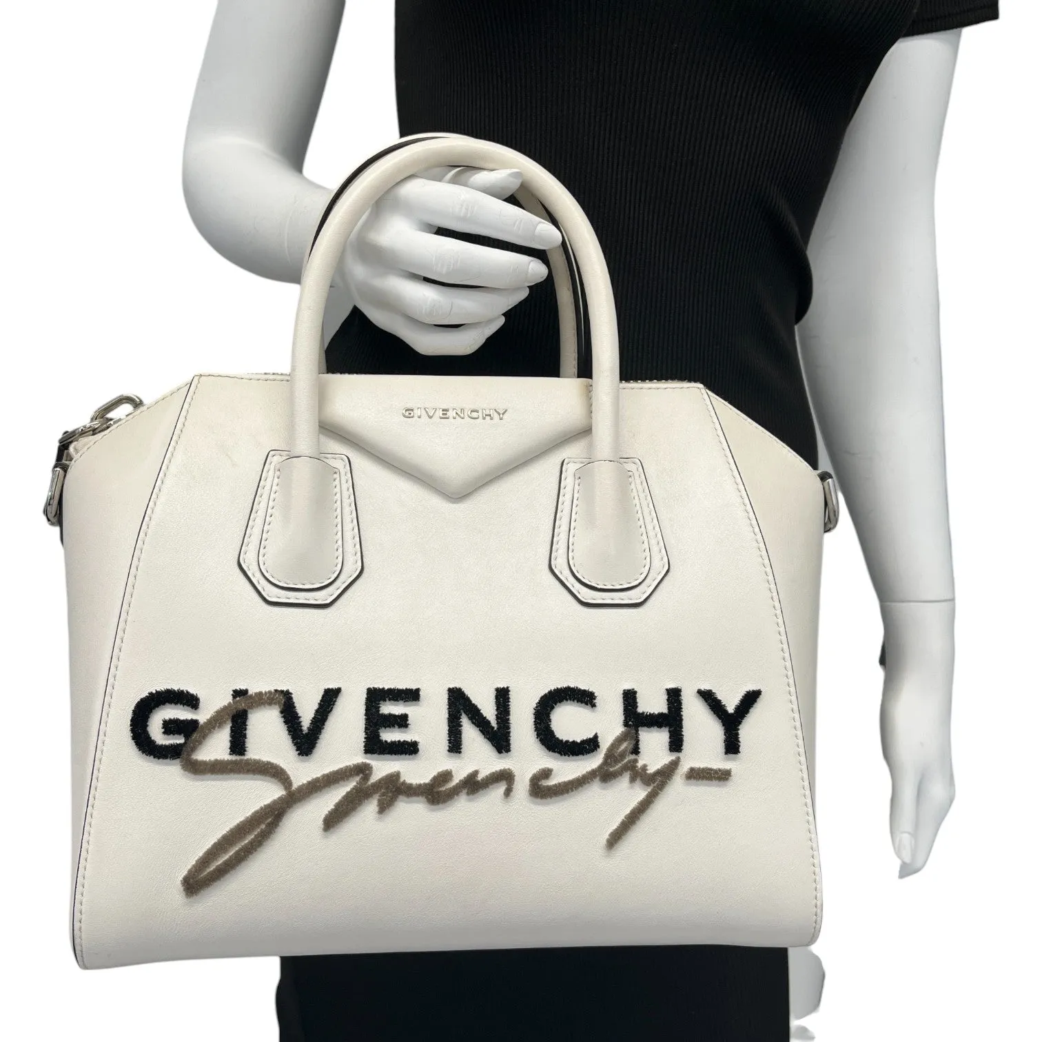 Women's Signature Antigona Handbag White