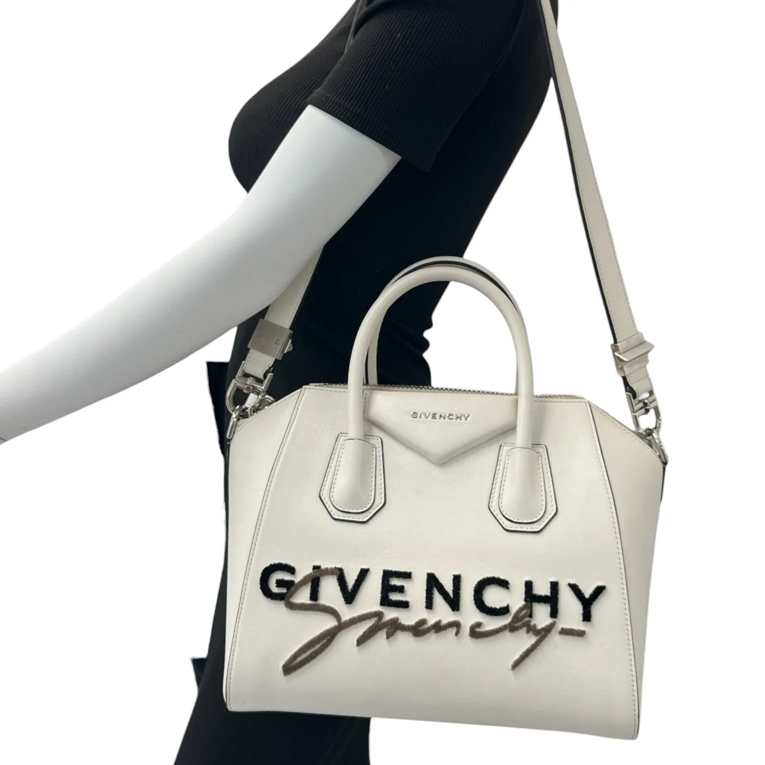 Women's Signature Antigona Handbag White