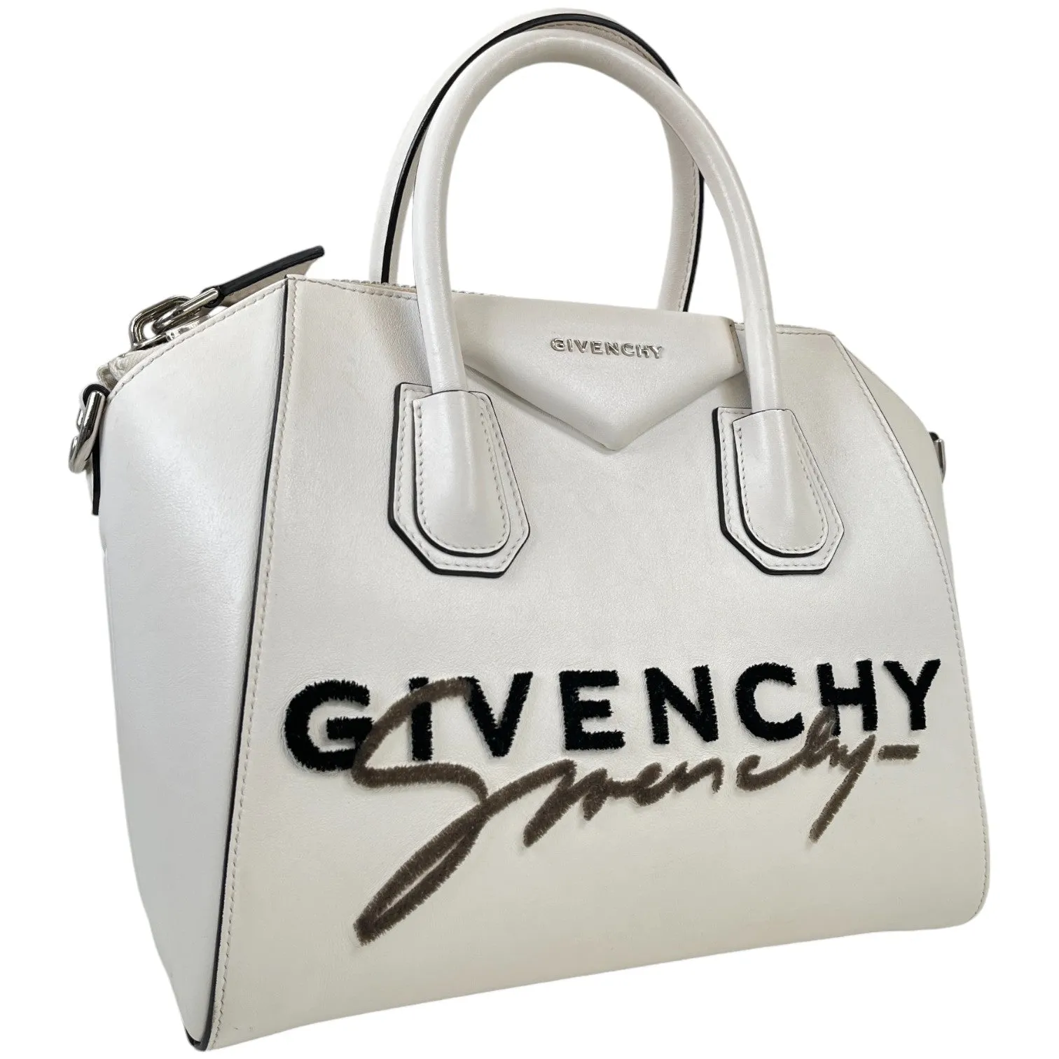 Women's Signature Antigona Handbag White